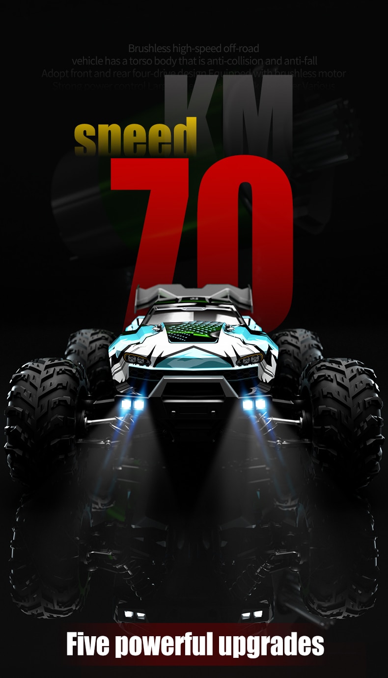 Drift Monster Truck High Speed 70KM/H Or 50KM/H 4WD RC Car With LED Remote Control Cars vs Wltoys Toys