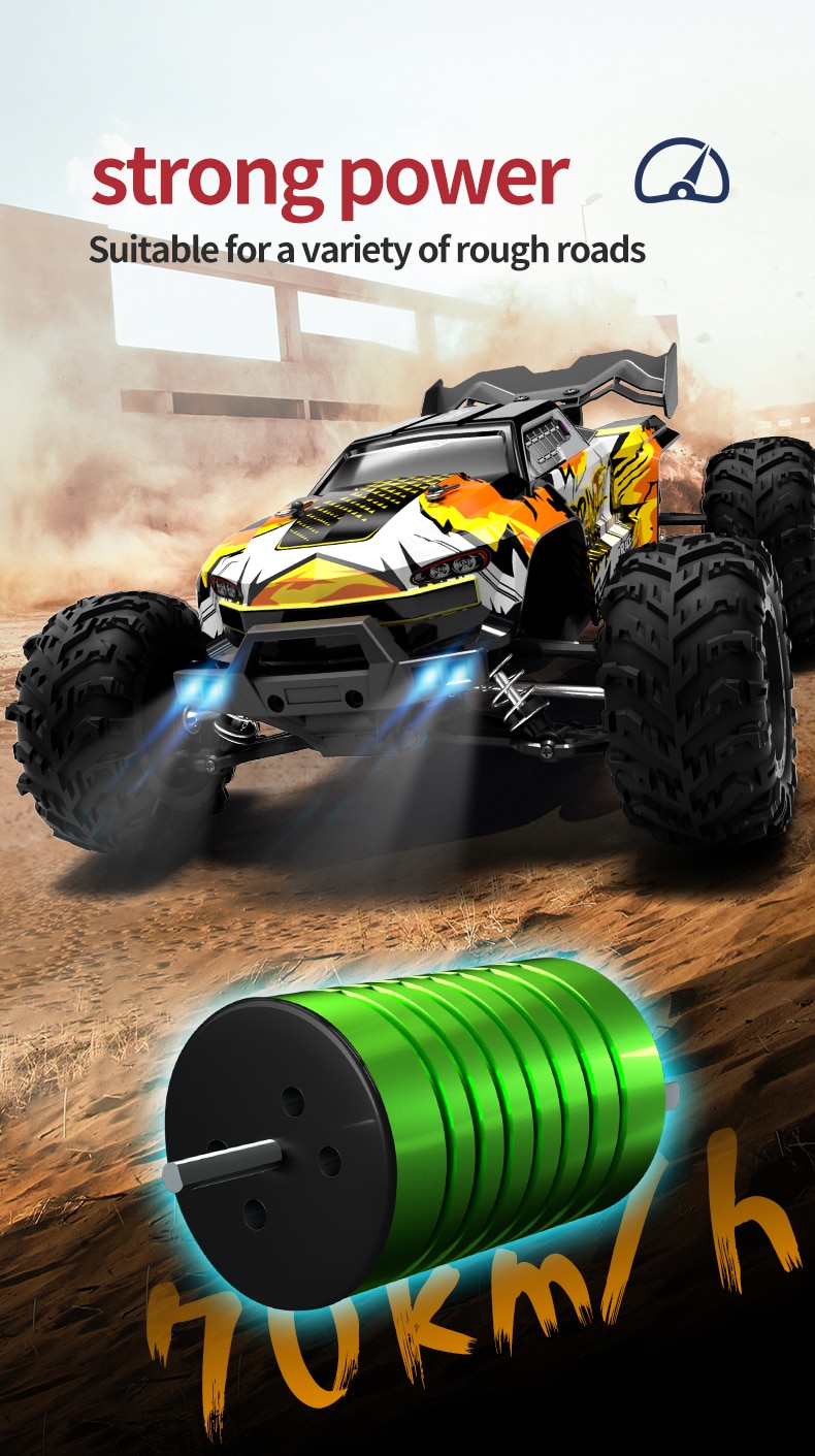Drift Monster Truck High Speed 70KM/H Or 50KM/H 4WD RC Car With LED Remote Control Cars vs Wltoys Toys