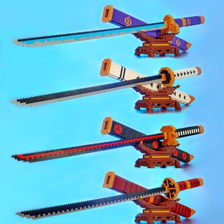 Demon Slayer Zenitsu Sword Katana Building Blocks Model Assembly Insert Small Particles Gift Toys