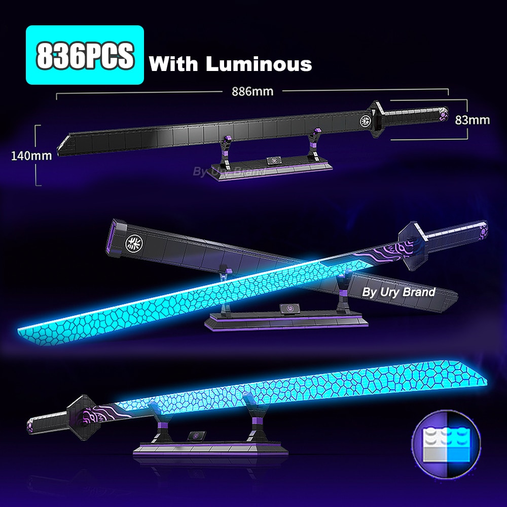 Anime Demon Slayer Samurai Sword Katana Butterfly Nichirin Knife Ananta Weapon Building Blocks Toy Set Gift