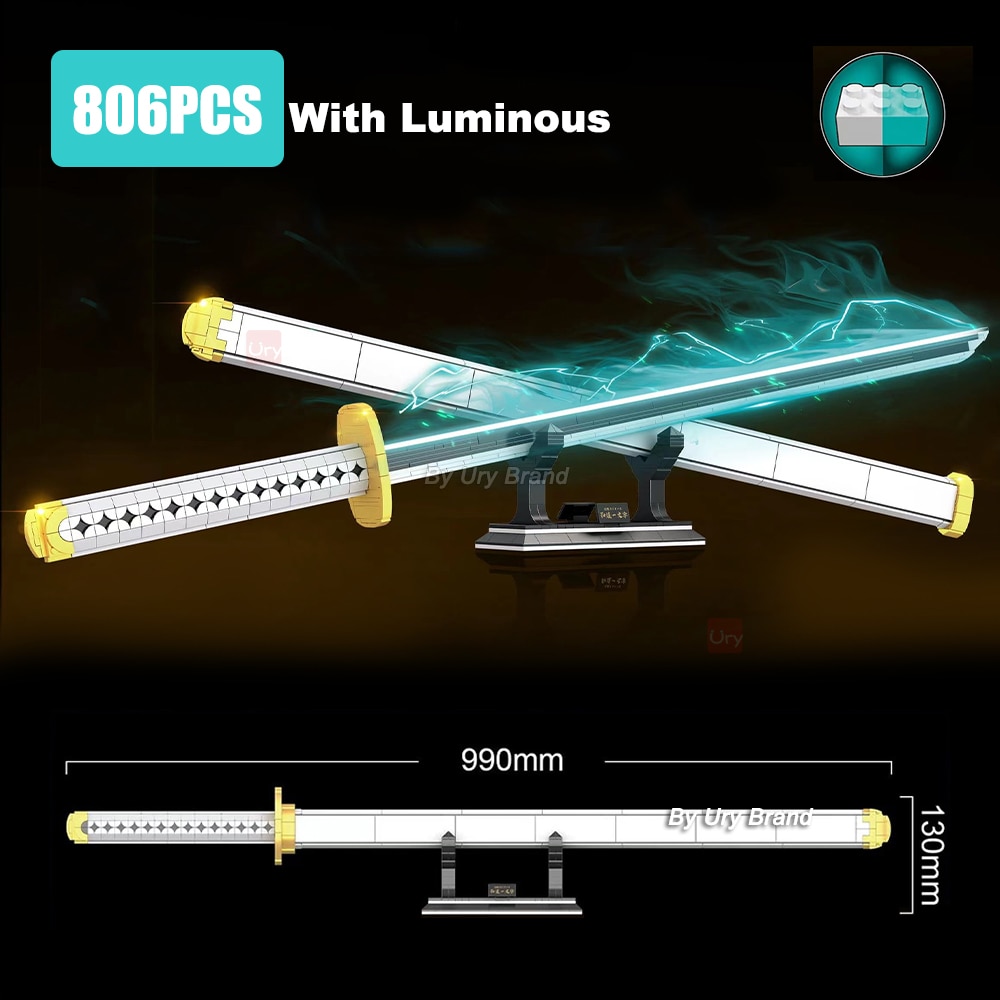 Anime Demon Slayer Samurai Sword Katana Butterfly Nichirin Knife Ananta Weapon Building Blocks Toy Set Gift