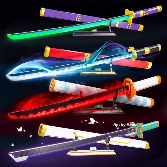 Anime Demon Slayer Samurai Sword Katana Butterfly Nichirin Knife Ananta Weapon Building Blocks Toy Set Gift