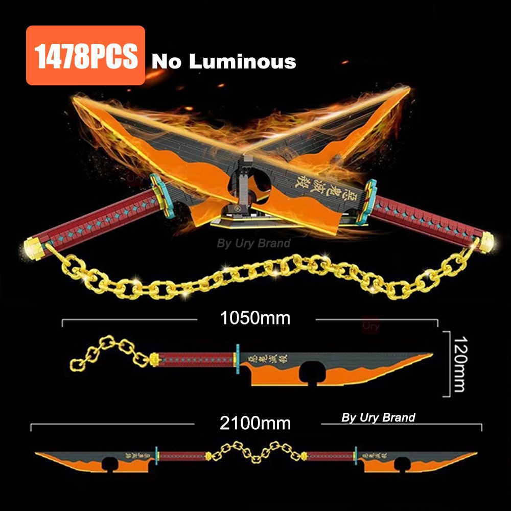 Anime Demon Slayer Samurai Sword Katana Butterfly Nichirin Knife Ananta Weapon Building Blocks Toy Set Gift