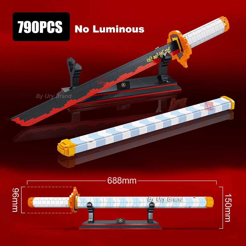 Anime Demon Slayer Samurai Sword Katana Butterfly Nichirin Knife Ananta Weapon Building Blocks Toy Set Gift