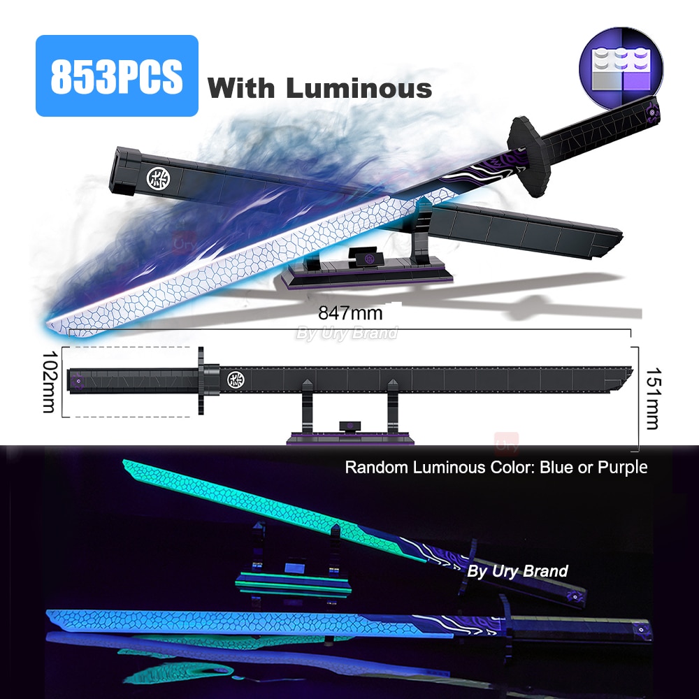 Anime Demon Slayer Samurai Sword Katana Butterfly Nichirin Knife Ananta Weapon Building Blocks Toy Set Gift