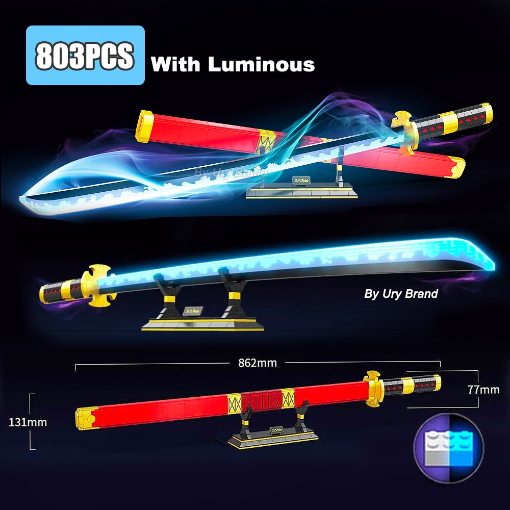 Anime Demon Slayer Samurai Sword Katana Butterfly Nichirin Knife Ananta Weapon Building Blocks Toy Set Gift