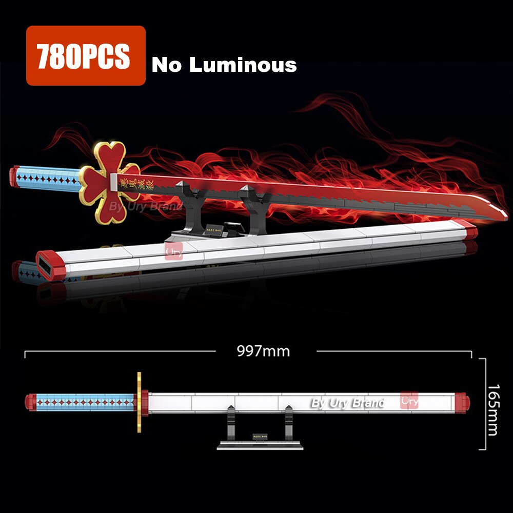 Anime Demon Slayer Samurai Sword Katana Butterfly Nichirin Knife Ananta Weapon Building Blocks Toy Set Gift