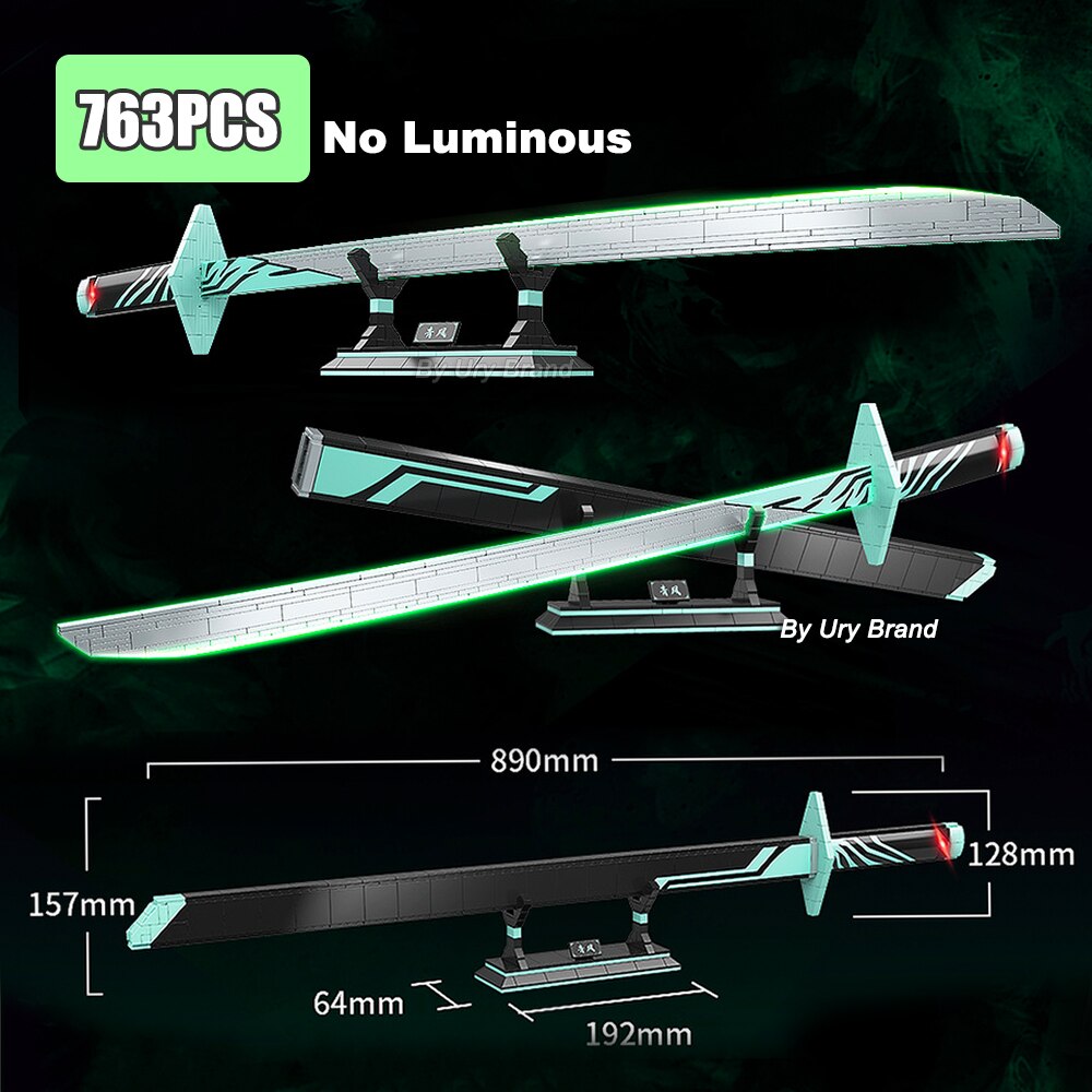 Anime Demon Slayer Samurai Sword Katana Butterfly Nichirin Knife Ananta Weapon Building Blocks Toy Set Gift