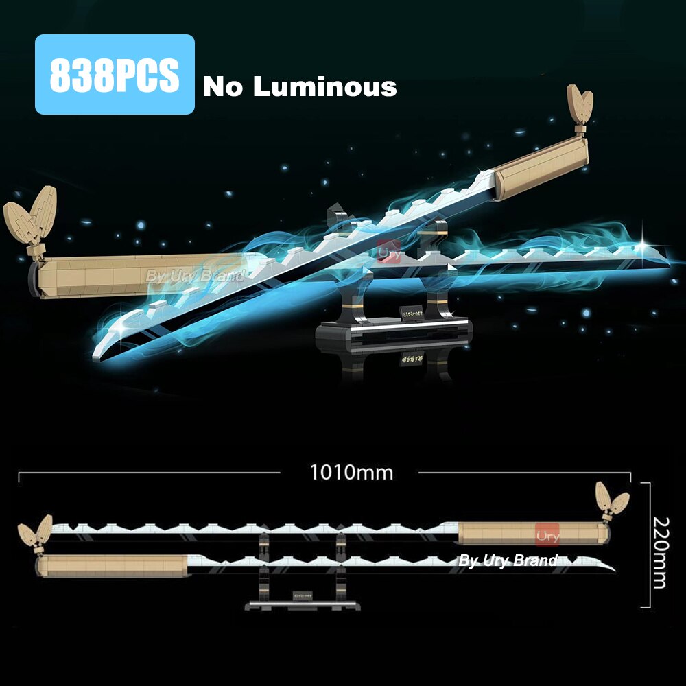 Anime Demon Slayer Samurai Sword Katana Butterfly Nichirin Knife Ananta Weapon Building Blocks Toy Set Gift