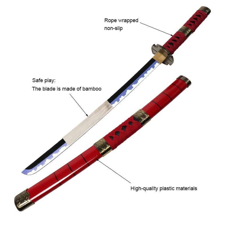 One piece Zoro Sword Katana Enma Doctor Luo kitetsu Shusui Yubashiri Wado Ichimonji Bamboo wood Swords 80cm