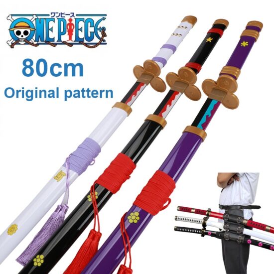 One piece Zoro Sword Katana Enma Doctor Luo kitetsu Shusui Yubashiri Wado Ichimonji Bamboo wood Swords 80cm