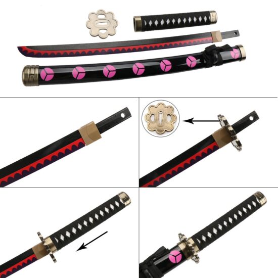 One piece Zoro Sword Katana Enma Doctor Luo kitetsu Shusui Yubashiri Wado Ichimonji Bamboo wood Swords 80cm - Image 3
