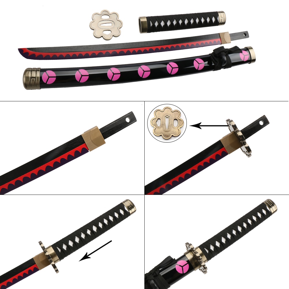 One piece Zoro Sword Katana Enma Doctor Luo kitetsu Shusui Yubashiri Wado Ichimonji Bamboo wood Swords 80cm