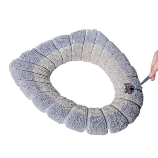 Toilet Seat Cover Mat With Handle Gray Winter Warm Thicker Soft Washable Hygienic Antibacterial - Image 3