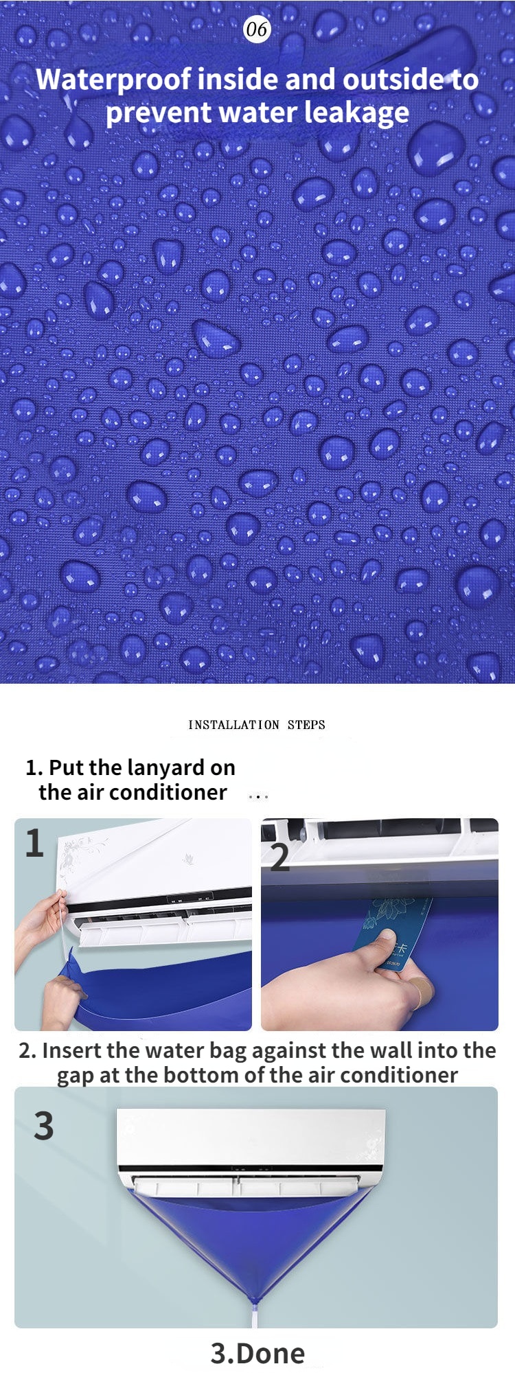 Cover Set Air Conditioner Cleaning Waterproof Wall-mounted Split Air Conditioner with Drain Cleaning Set Tools
