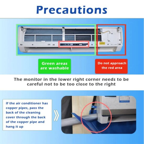 Cover Set Air Conditioner Cleaning Waterproof Wall-mounted Split Air Conditioner with Drain Cleaning Set Tools - Image 5
