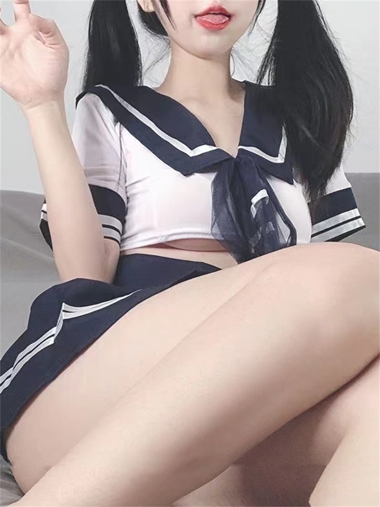 School Girl Japanese Costumes Cosplay Lingerie Student Erotic Uniform With Miniskirt Cheerleader Outfit Lolita