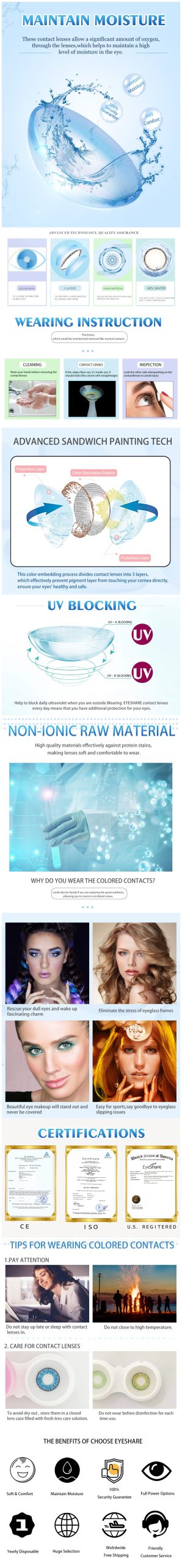 Colored Contact Lenses Natural Look Gray Eye Lenses Brown Contact Blue Lenses 1-pair Green Eye Lenses
