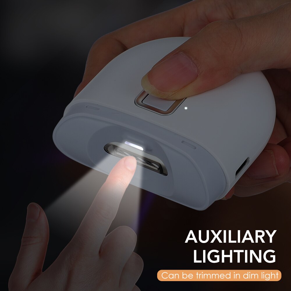 Electric Nail Clipper With Auxiliary Lighting Automatic Nail Grinder for Children and Adult Portable Mini Manicure Tools