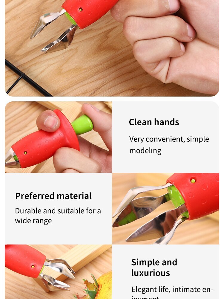 Strawberry Stem Remover Tomato Stem Pineapple Hole Seed Remover Vegetable Cutter Kitchen Gadget 1pc
