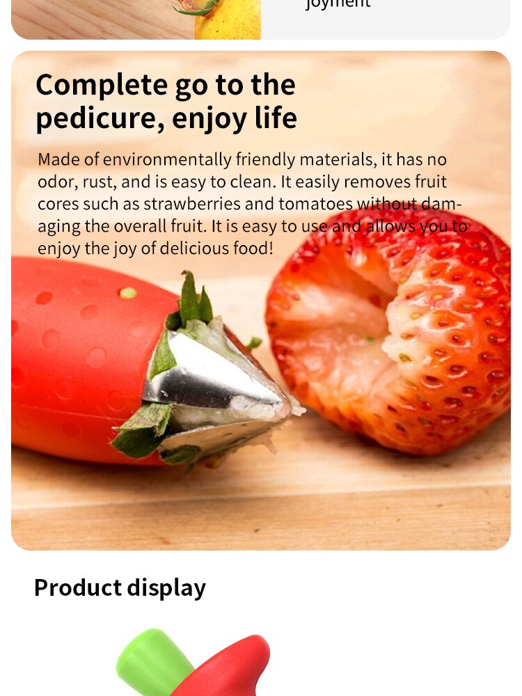 Strawberry Stem Remover Tomato Stem Pineapple Hole Seed Remover Vegetable Cutter Kitchen Gadget 1pc