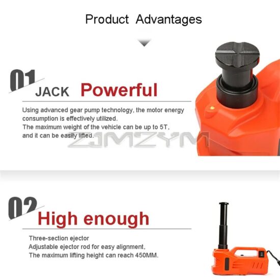 Lifting Car Jacks Hydraulic Air Inflatable 12V 5 Ton 150W Rated Power 13A Max Current Car Electric Tire - Image 3