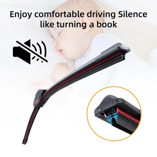 Windshield Wiper Blades Easy Install Automotive Replacement Universal Car Soft Double Layer Rubber Car Wipers - Image 3