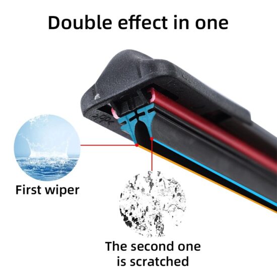 Windshield Wiper Blades Easy Install Automotive Replacement Universal Car Soft Double Layer Rubber Car Wipers - Image 4