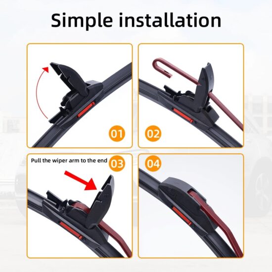 Windshield Wiper Blades Easy Install Automotive Replacement Universal Car Soft Double Layer Rubber Car Wipers - Image 5
