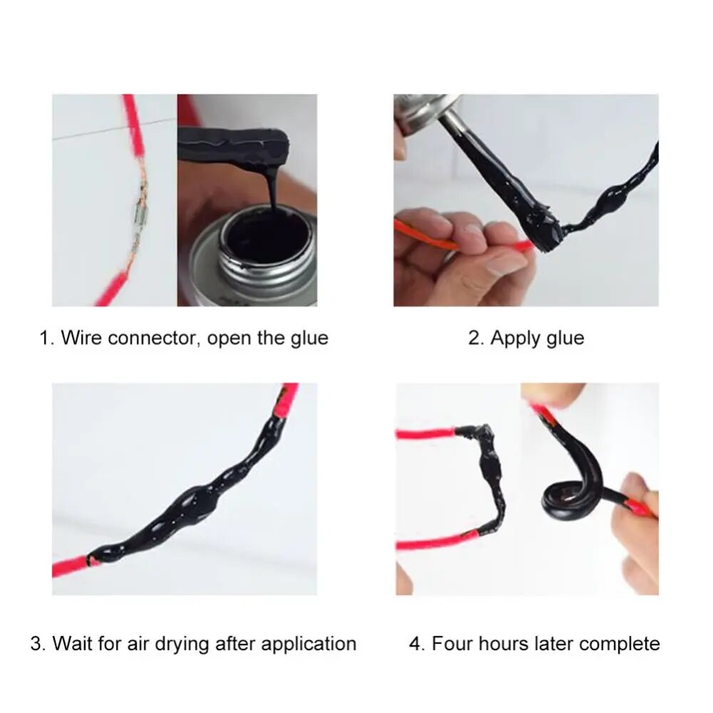 Insulation Glue Liquid Insulating Tape RepairGlue ElectricalWire Cable Coat Fix Line Glue Waterproof High Temperature Resistance