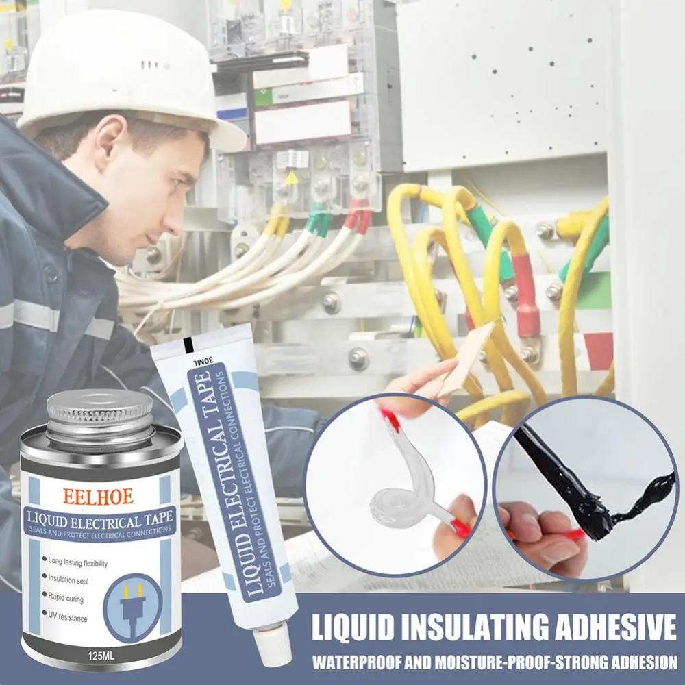 Insulation Glue Liquid Insulating Tape RepairGlue ElectricalWire Cable Coat Fix Line Glue Waterproof High Temperature Resistance