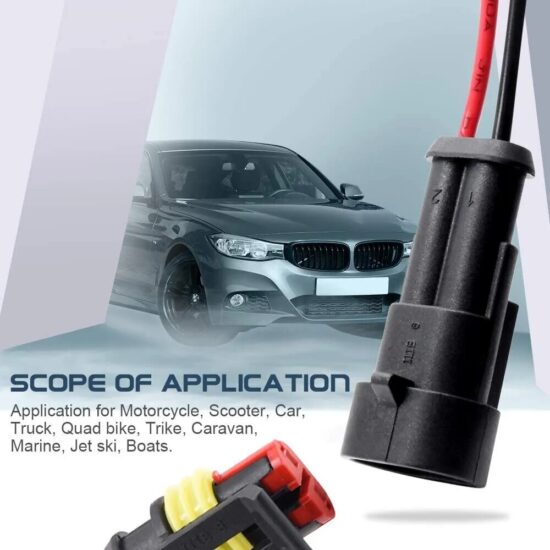2Pin Connector Waterproof Male and Female Way 20AWG Wire Suitable for Car Truck Boat