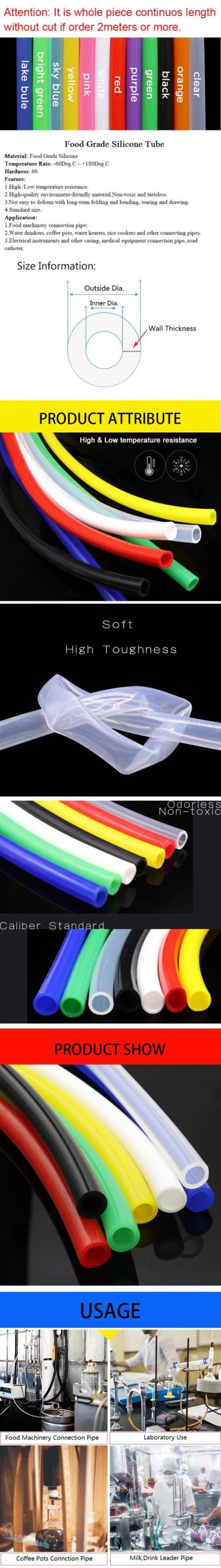 Silicone Tube Flexible Rubber Hose Heat resistant Food Grade Soft Drink Pipe Water Connector 1 Meter ID 1-10 mm