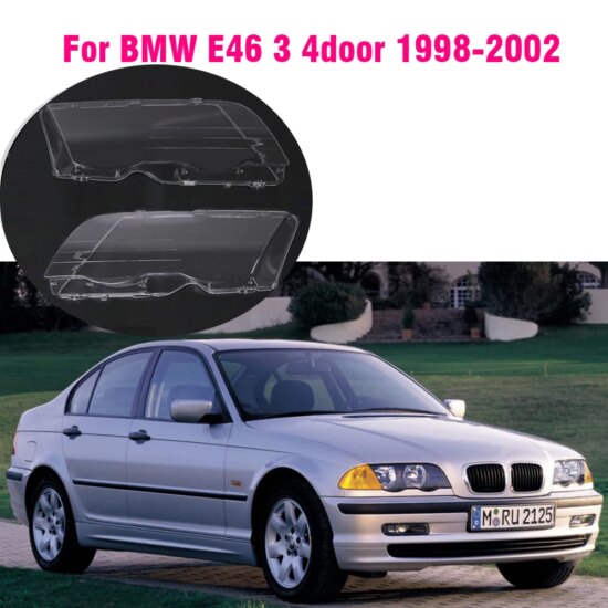 Headlight Light Lens Covers for BMW 3 Series E46-318i-320i-325i Sedan 1998-2002
