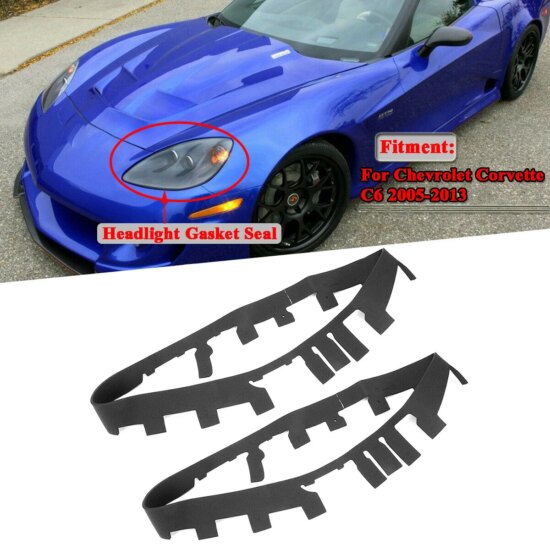 Headlight Lens Gasket Shell Cover Rubber Fit For Chevrolet Corvette C6 2005 - 2013