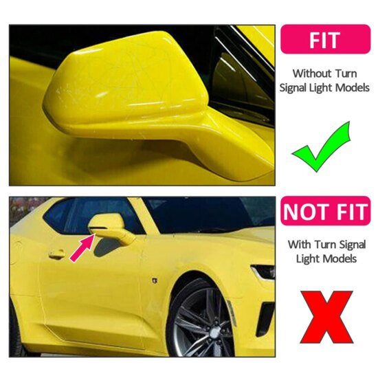Mirror Cover Cap for Chevrolet Camaro 2016 - 2021 Scratch Resistant Protection Shell 2 pieces Rearview - Image 5