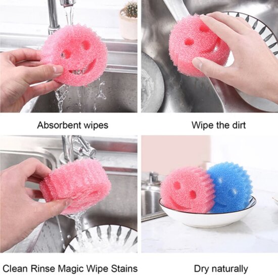 ⁦Dishwashing Sponge Cloth Strong Scouring Pad Miracle Sponge Household Kitchen Bathroom Magics Cleaning Wipe⁩ - الصورة ⁦5⁩