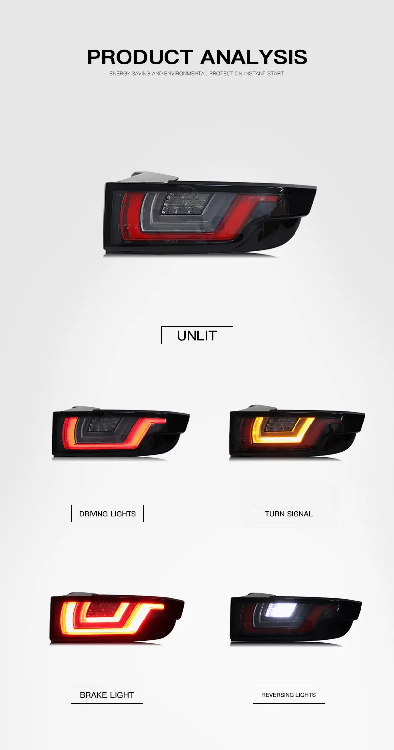 LED Trailer Lights Tail Lamp Rear DRL Signal For Land Rover Range Rover Evoque 2012-2018 LED Trailer Lights Tail Lamp Rear DRL Signal For Land Rover Range Rover Evoque 2012-2018
