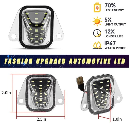 LED Plate Lights Lamps For Chevrolet Suburban Tahoe GMC Yukon Cadillac Escalade 07-14 Canbus - Image 3