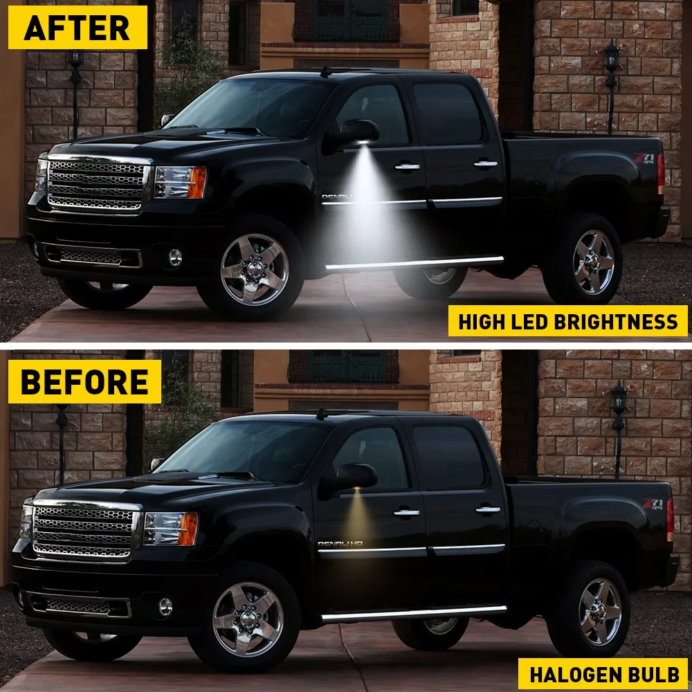 LED Under Side Mirror Puddle Light For Cadillac Escalade Chevrolet Avalanche Silverado Suburban Tahoe GMC Sierra Yukon 2pcs LED Under Side Mirror Puddle Light For Cadillac Escalade Chevrolet Avalanche Silverado Suburban Tahoe GMC Sierra Yukon 2pcs