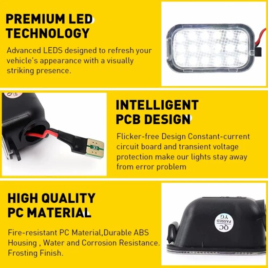 LED Under Side Mirror Puddle Light For Cadillac Escalade Chevrolet Avalanche Silverado Suburban Tahoe GMC Sierra Yukon 2pcs - Image 3