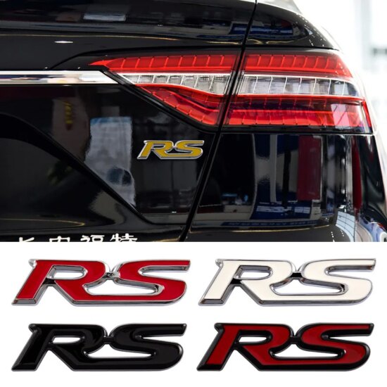 3D Metal Stikcer Logo RS Emblem Car Fender Badge Trunk Decal RS - Image 2