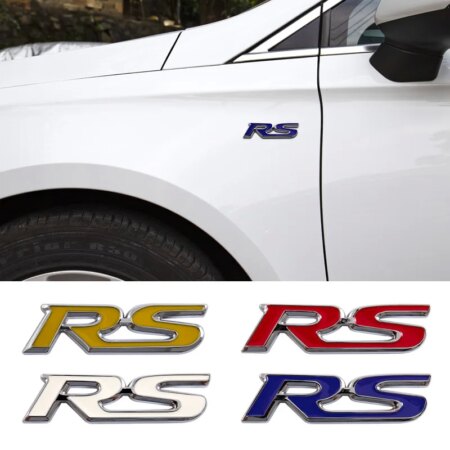 3D Metal Stikcer Logo RS Emblem Car Fender Badge Trunk Decal RS