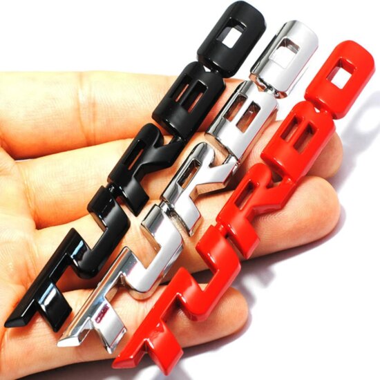 3D Zinc Alloy Stickers TURBO Body Rear Label Side Trim Decals Car Styling Auto Exterior - Image 3