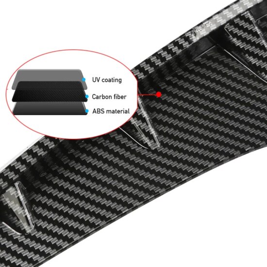 Car Shark Grille Air Flow Side Vent Exterior Grill Decoration For Honda Civic 2016 2017 2018 2019 ABS Plastic Carbon Fiber - Image 5