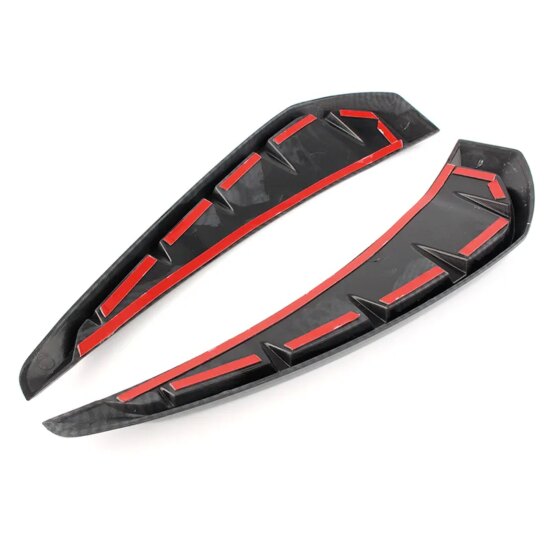 Car Shark Grille Air Flow Side Vent Exterior Grill Decoration For Honda Civic 2016 2017 2018 2019 ABS Plastic Carbon Fiber - Image 4