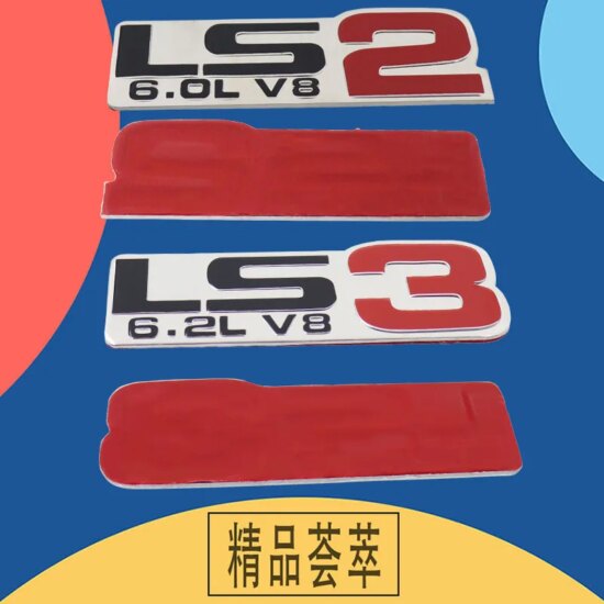 Badge Sticker LS3 6.2L V8 LS2 6.0L V8 Engine Car Fender Side trunk Nameplate Decal Emblem - Image 2