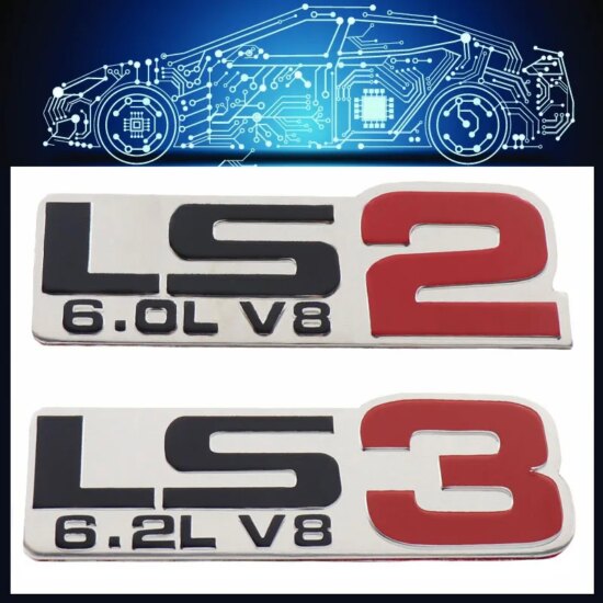 Badge Sticker LS3 6.2L V8 LS2 6.0L V8 Engine Car Fender Side trunk Nameplate Decal Emblem