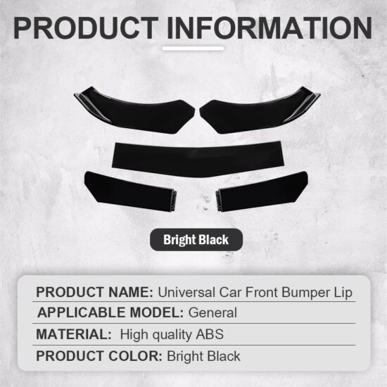 Universal Front Shovel Duck Lip Bumper Windproof Spoiler For Audi For Honda For VW 5Pcs - Image 2