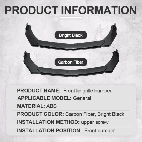Universal Front Shovel Duck Lip Bumper Windproof Spoiler For Audi For Honda For VW 5Pcs - Image 3